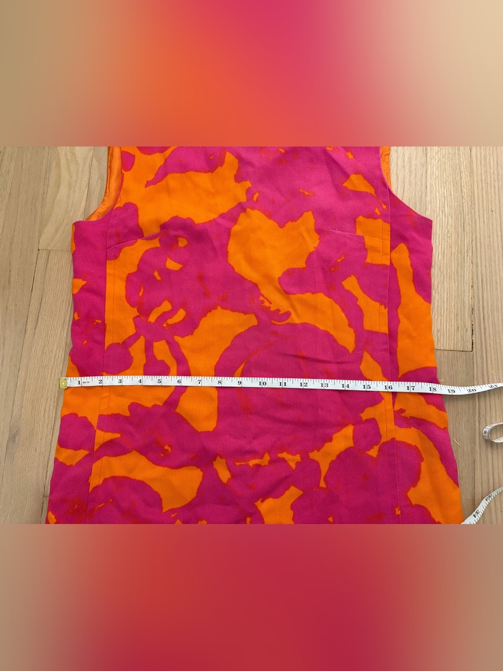 Palm Springs Vibrant Pink & Orange Abstract Shift Dress - Picture 6 of 9